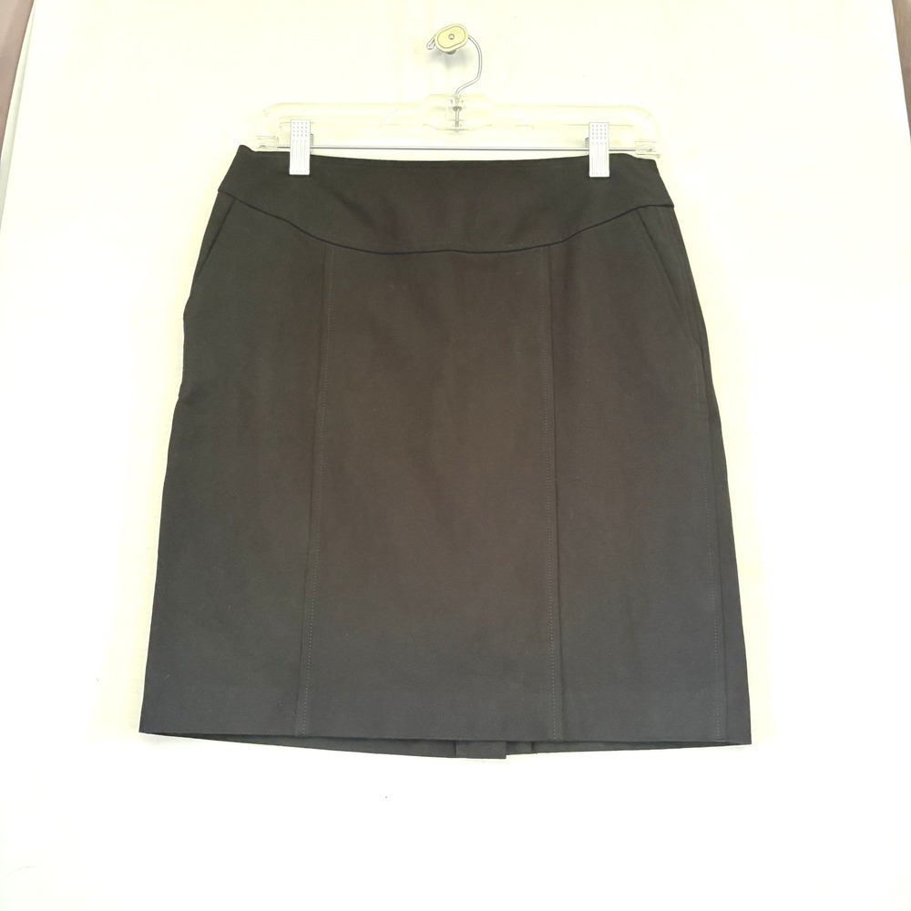 Banana Republic Black Stretch Pencil Skirt Petite‎ 6P Side Pockets S/765270-00